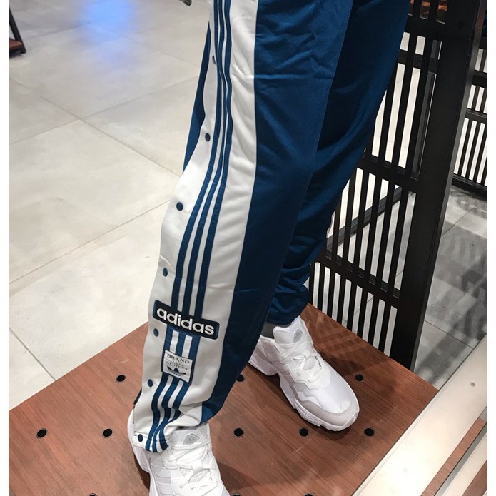 ADIDAS ORIGINALS SNAP PANTS 藍側邊排扣復古長褲男款DV1592 | 蝦皮購物