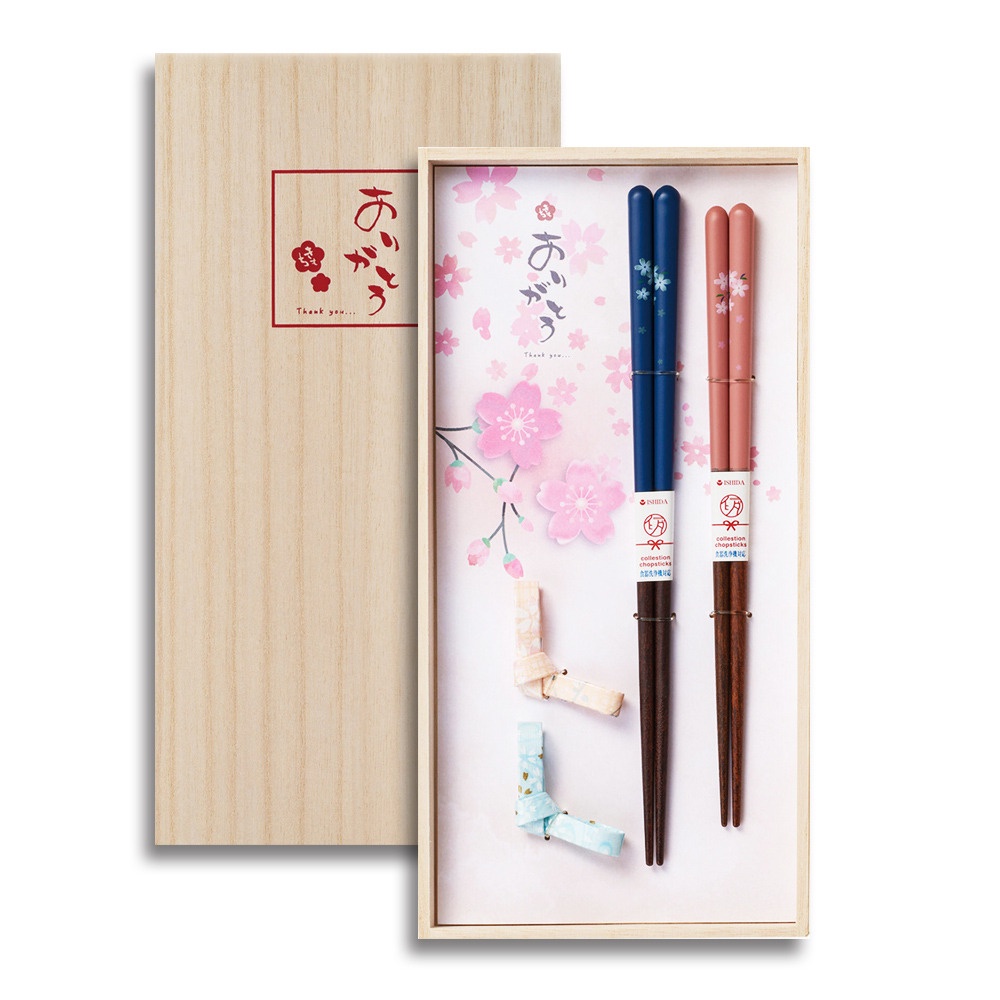 【石田ISHIDA】日本製木質情侶夫妻對筷桐木禮盒(8825772)