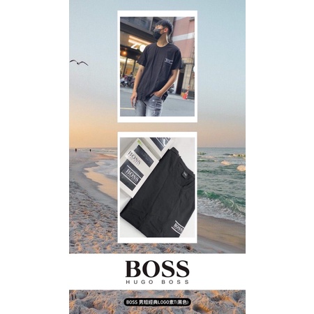 BOSS • 男短經典logo素T(黑色)