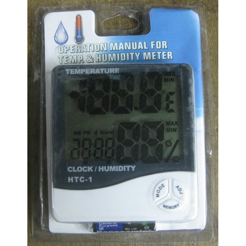 全新 大字幕 電子式溫溼度計 溫度計 濕度計 時鐘 日曆 鬧鐘 附電池