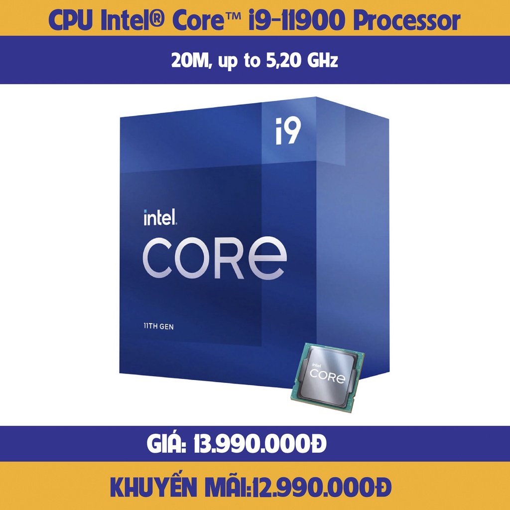 Intel Rocket Lake Core i9-11900 2.5Ghz CPU 處理器芯片 + 風扇 - 盒