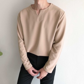 正韓簡約V型圓領挺版長袖上衣 4色 YUPPIE 預購商品 0822