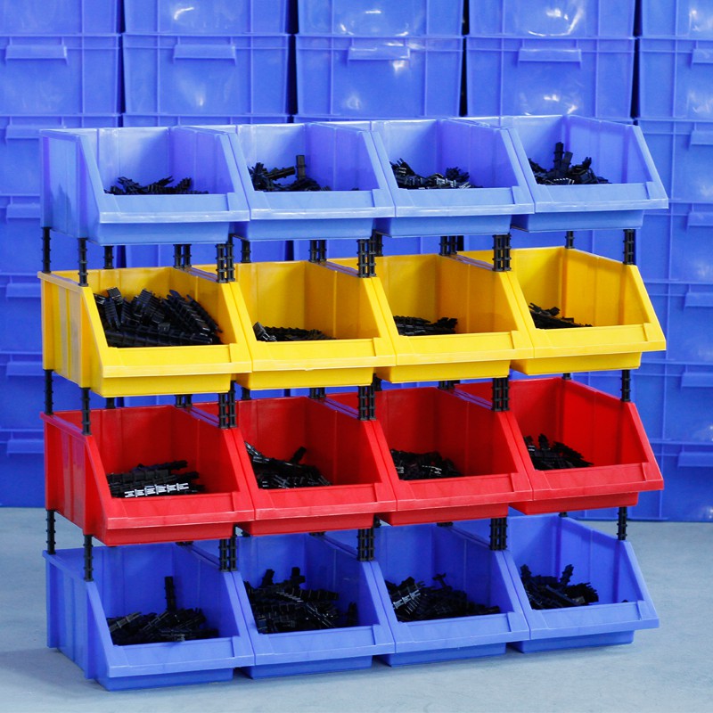 斜口分類收納零件盒 組合式物料盒 元件盒 塑料盒 螺絲物料箱 貨架 工具箱