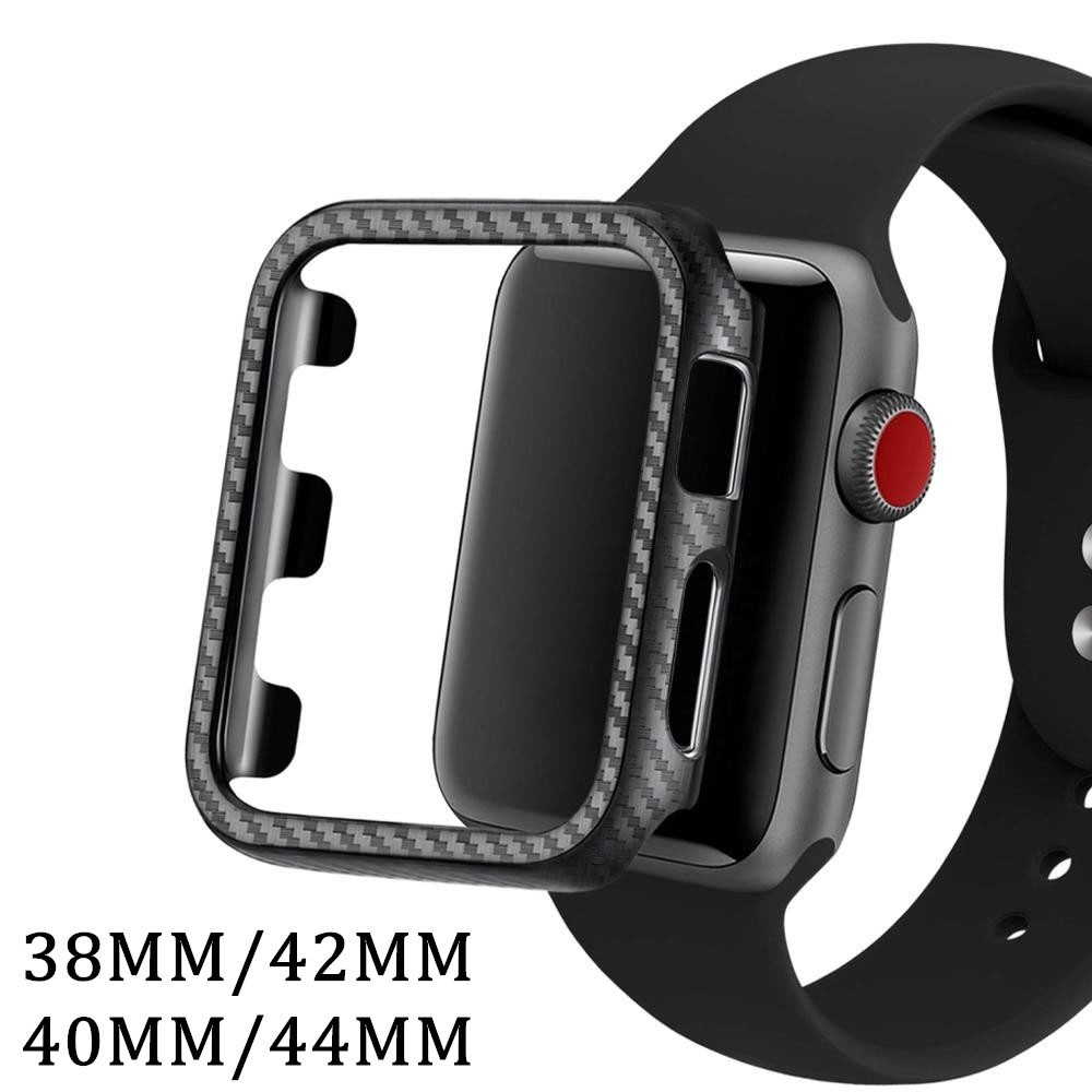 適用蘋果手錶iwatch4代3/2/1保護殼se輕薄錶套硬apple watch6碳纖維邊框保護套iphone watc
