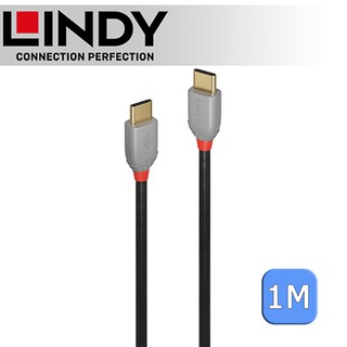 LINDY 林帝 ANTHRA USB 2.0 Type-C 公 to 公 傳輸線 1m (36871)