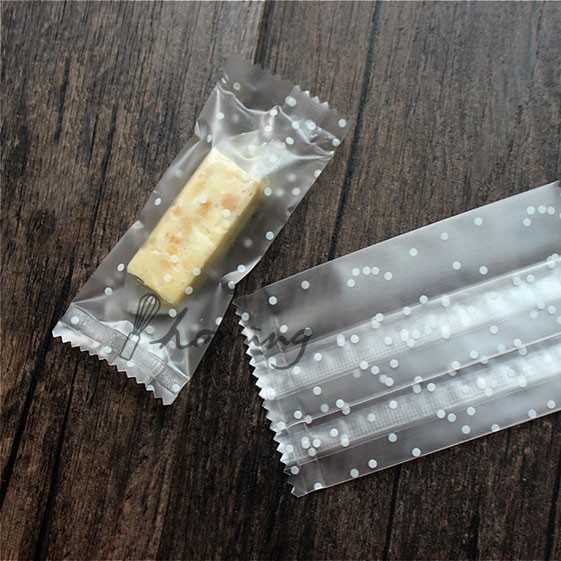 【homing】白色點點霧面糖果包裝袋/牛軋糖包裝袋/南棗核桃糕袋/糖果袋/杏仁酥糖/花生糖/年糖包裝袋