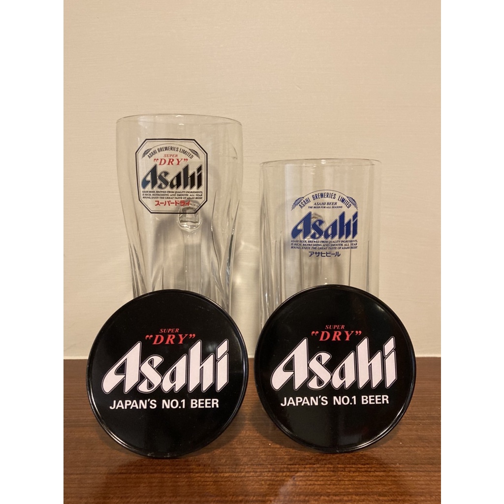 現貨🔥日本 帶回 朝日 Asahi 限定 (藍版、造型杯墊) 套組 專用杯 啤酒杯 orion 麒麟 台啤 三寶樂
