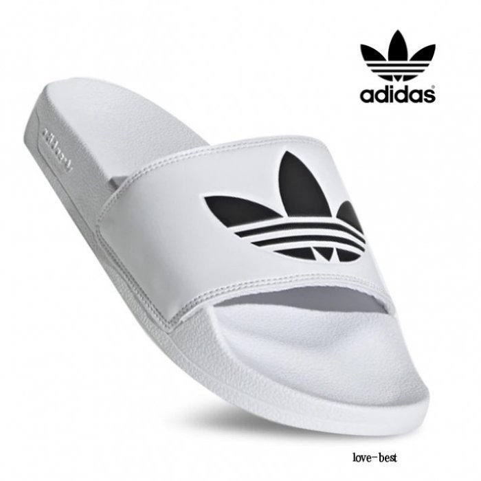  ADIDAS ADILETTE LITE W 拖鞋 三葉草 男女鞋 海灘鞋 白黑 FU8297