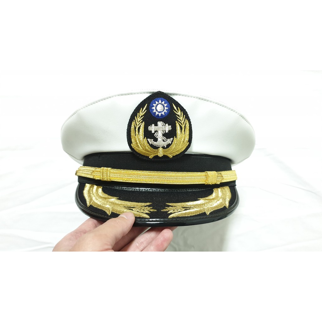 海軍navy皮革公發中 上校軍用帽徽軍帽大盤帽船長cosplay 蝦皮購物