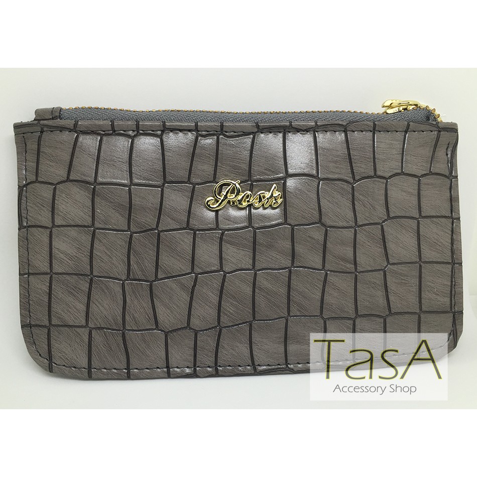 TasA Accessory shop-泰國設計師品牌 POSH 小錢包/零錢包/手機包-仿皮不規則壓紋款