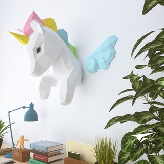 壁掛系列_彩虹小馬 立體紙模型 手工 DIY 3D 摺紙 折紙 紙製品 擺件 動物 裝飾 客廳 擺飾 灰機 馬