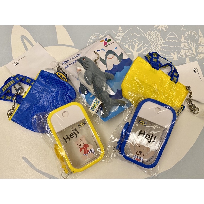 IKEA【大喬拍賣】防疫大全套🦈Ikea鯊魚悠遊卡🐻小熊卡片噴霧瓶(藍黃二色) 🛍購物袋造型零錢包💕鳳山自取免運
