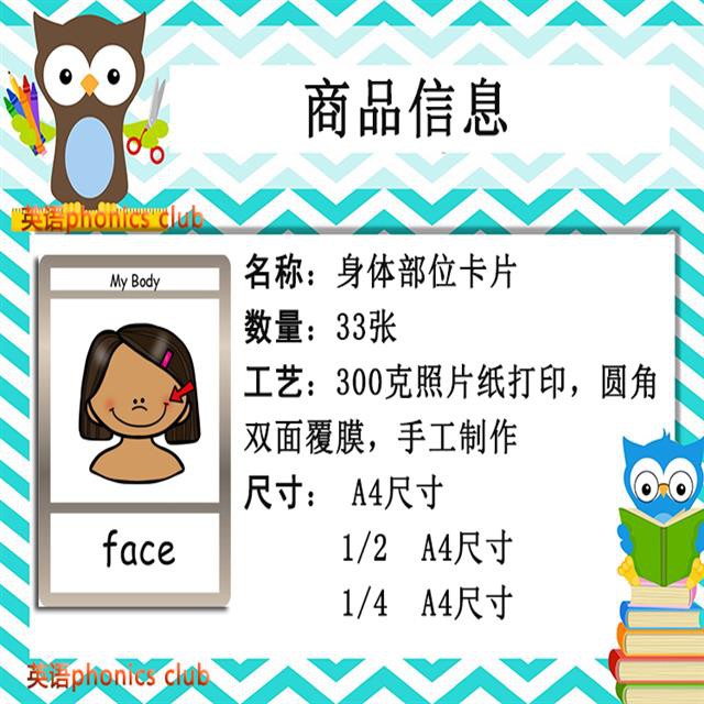新品预售body身體部位英語單詞卡片閃卡雙語幼兒園教師教具英文早教啟蒙卡 蝦皮購物