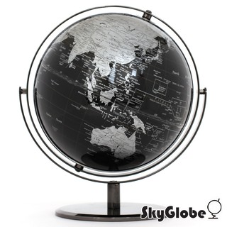 【SkyGlobe】10吋精緻黑色360度旋轉地球儀《泡泡生活》英文版