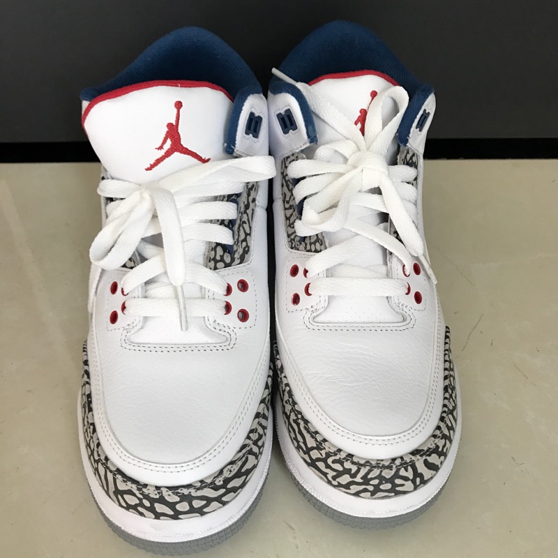 正品Air Jordan 3 三代藍爆裂紋