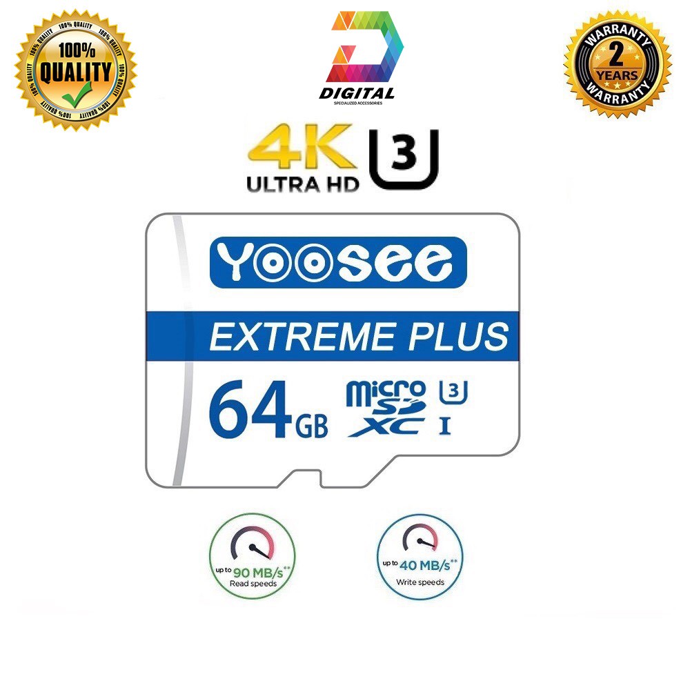 Yoosee Extreme Plus 64GB UHS-I U3 R90MB/W40MB/存儲卡正品