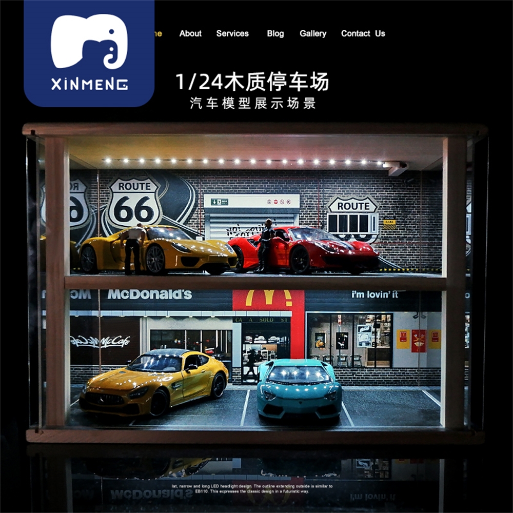 汽車模型專用展示盒 亚克力1 24车模展示盒车库场景模型仿真地下停车场汽车玩具车收纳壓克力透明展示櫃手辦收納展示 蝦皮購物