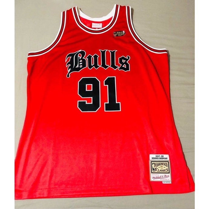 Mitchell &amp; Ness Dennis Rodman 公牛隊 季後賽 91 號 絕版紀念 球衣 小蟲 羅德曼 非