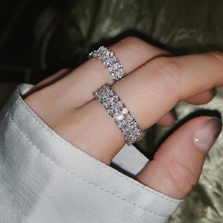 鑲鑽寬面戒指 鑲鑽開口戒指 歐美 閃亮 誇張 戒指