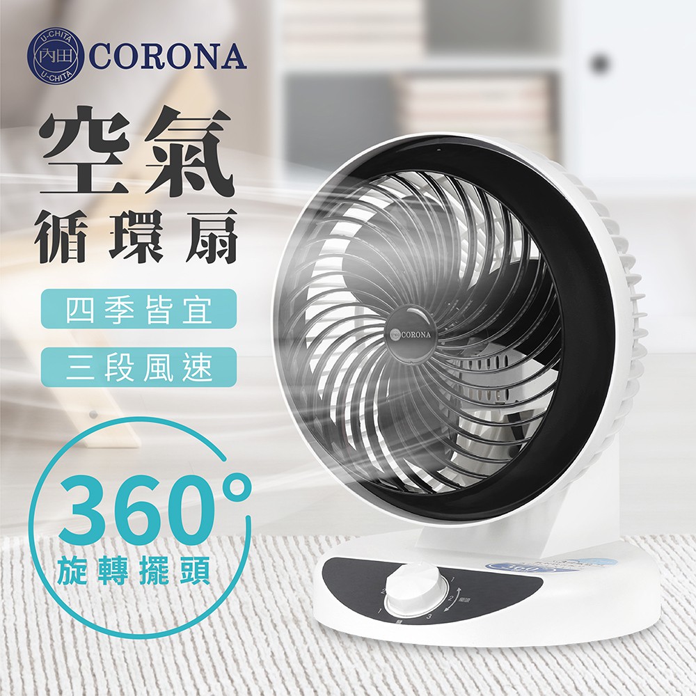 【CORONA 】9吋360度陀螺循環扇 風扇 立扇 陀螺扇 涼扇 電扇 電風扇CRN-CR1803