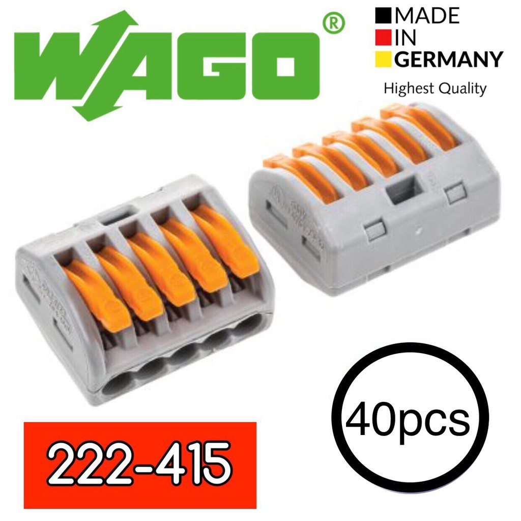 【築光坊】WAGO 222-415 (40pcs盒裝賣場)德國製 電路佈線接線端子 快速接線端子 配線 快速接頭 222