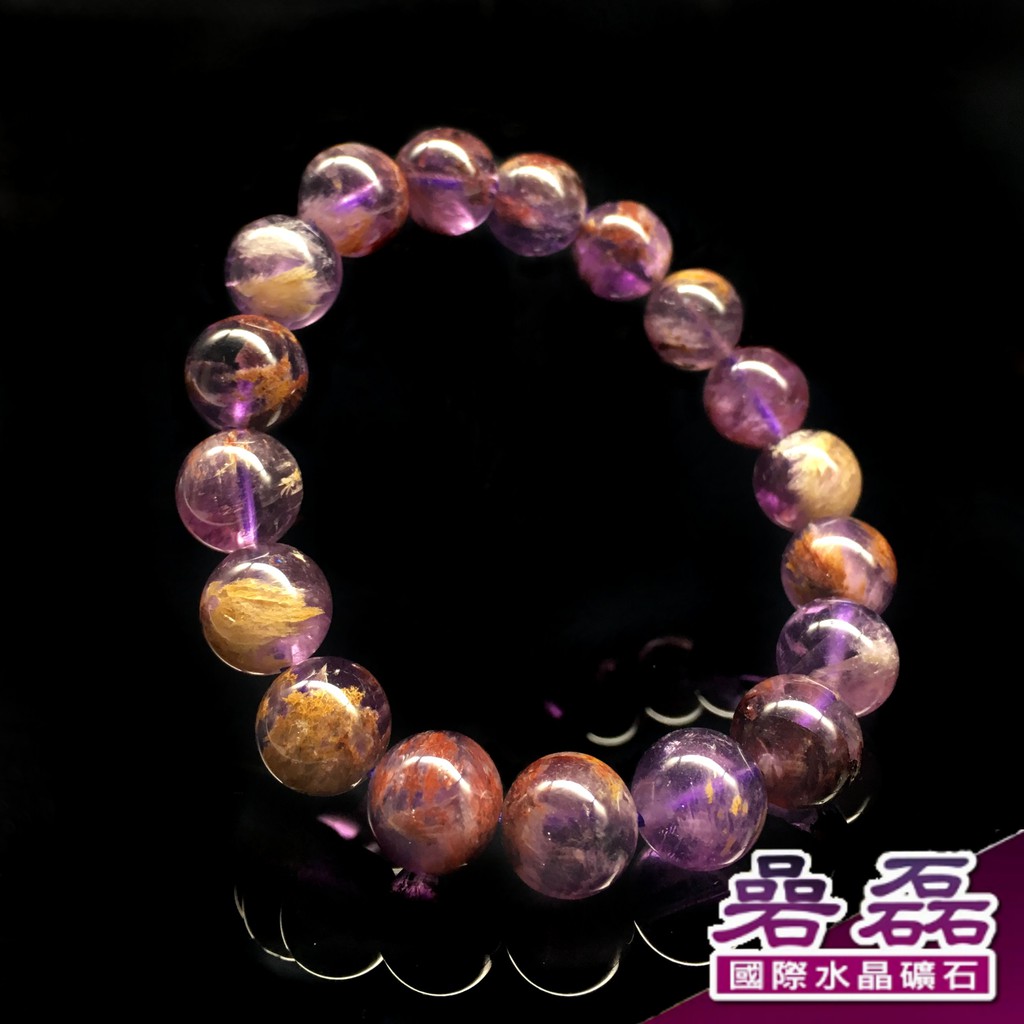 紫幽靈 羽毛意境 各具特色 11mm 手珠 (隨機出貨)《碞磊國際水晶礦石》【編號】DAPL0011
