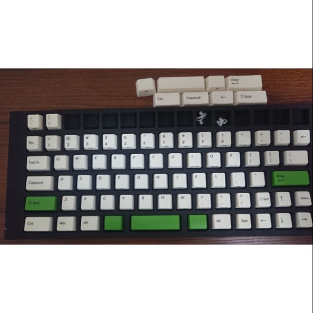 Filco Minila 原廠 67鍵帽 白 + 奶酪綠增補