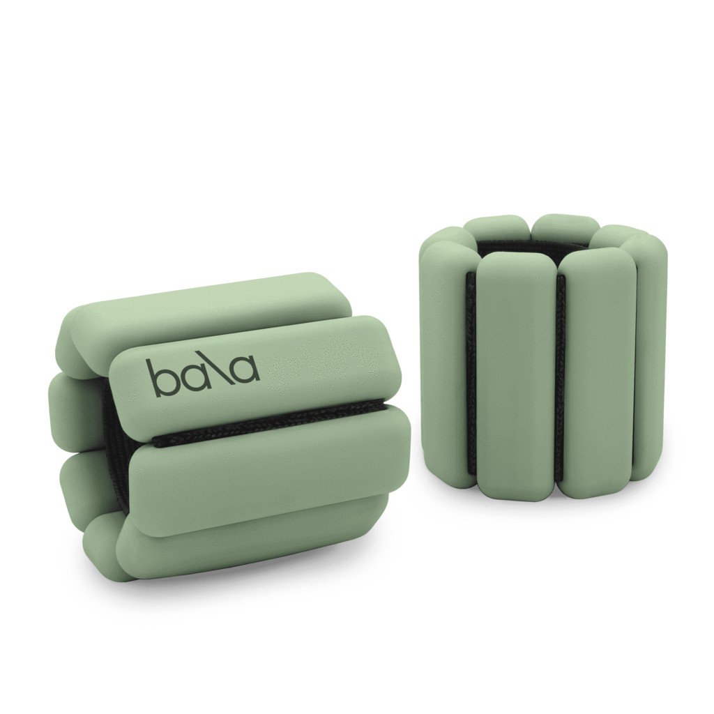 Bala 重量運動手環-鼠尾草綠 | 1磅 | 可彈性調節的負重手腕、腳踝重量