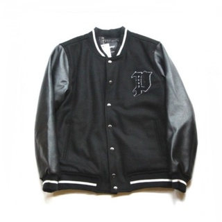 PUNX BASEBALL JACKET 毛材質皮革厚鋪棉棒球外套 (M)