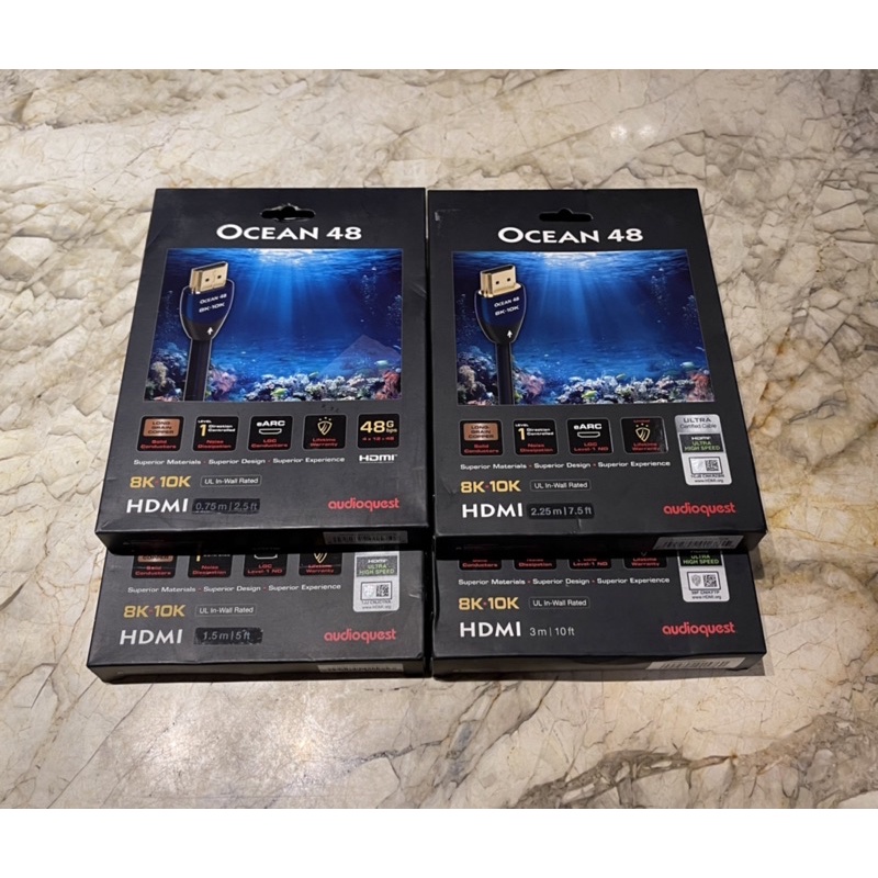 Audioquest ocean 48 hdmi 2.1 0.75m 1.5m 3m 4K 8K hdmi線 pearl