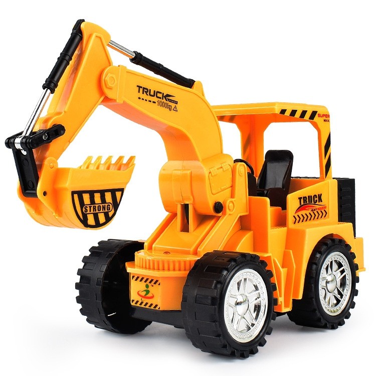 新品&amp;優質&amp;無線遙控工程車 燈光特技挖土機 充電遙控玩具 挖掘機兒童玩具*優質