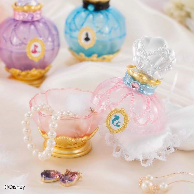 整組  迪士尼 香水造型珠寶盒 環保轉蛋 扭蛋 迪士尼公主 長髮公主 愛麗絲 美人魚 絕版 第一彈