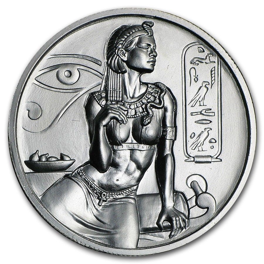 [白銀之手]&lt;現貨&gt;埃及眾神系列1-埃及豔后超高浮雕2盎司普鑄銀幣4050