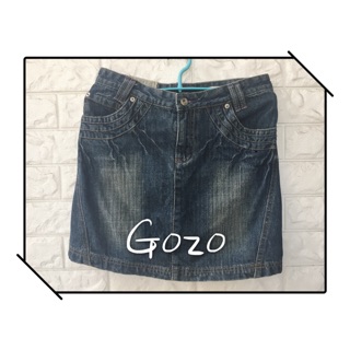 Gozo 夏季款經典藍 牛仔短裙 線條刷白 增加腿部修長感 專櫃 名牌