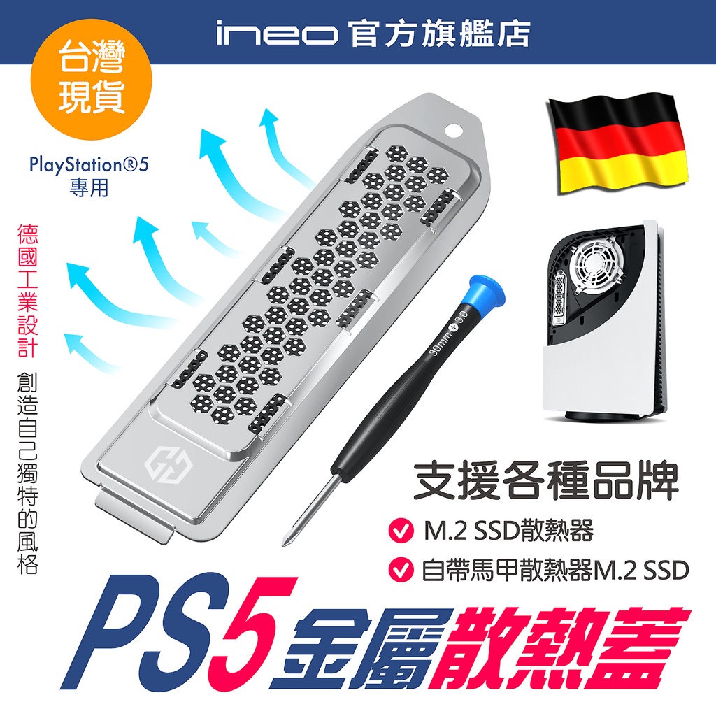 【PS5 SSD散熱防塵蓋】PS5 Slim散熱蓋 M.2 SSD散熱防塵護蓋 支援自帶散熱片 散熱器PS5 SSD