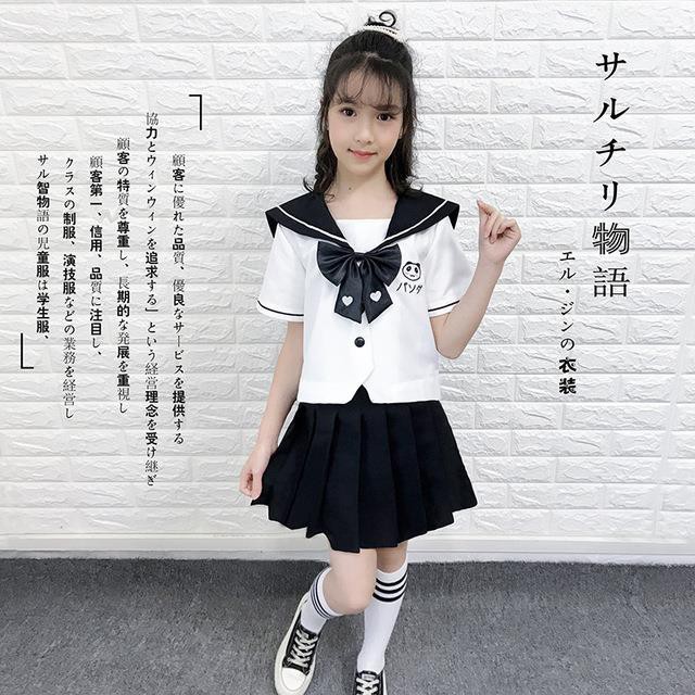 現貨 春夏日系風格卡通款套裝女童jk水手服兒童制服班服校服演出服 蝦皮購物