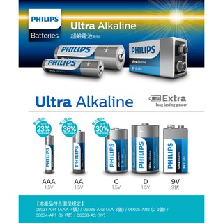 現貨 飛利浦3號電池 Philips 飛利浦AA 3號鹼性電池 鹼性電池 1號 4號 超鹼電池