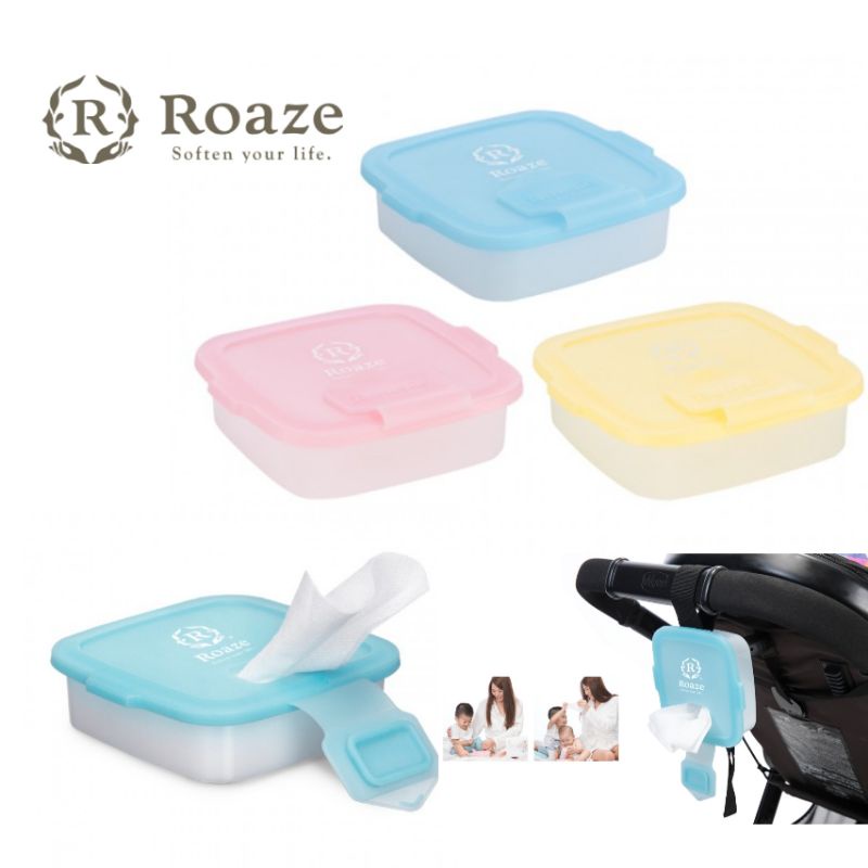 Roaze柔仕 矽膠抽取盒+DIY濕布巾隨行包(20片) 攜帶式乾濕兩用紙巾 乾紙巾✪準媽媽婦嬰用品✪