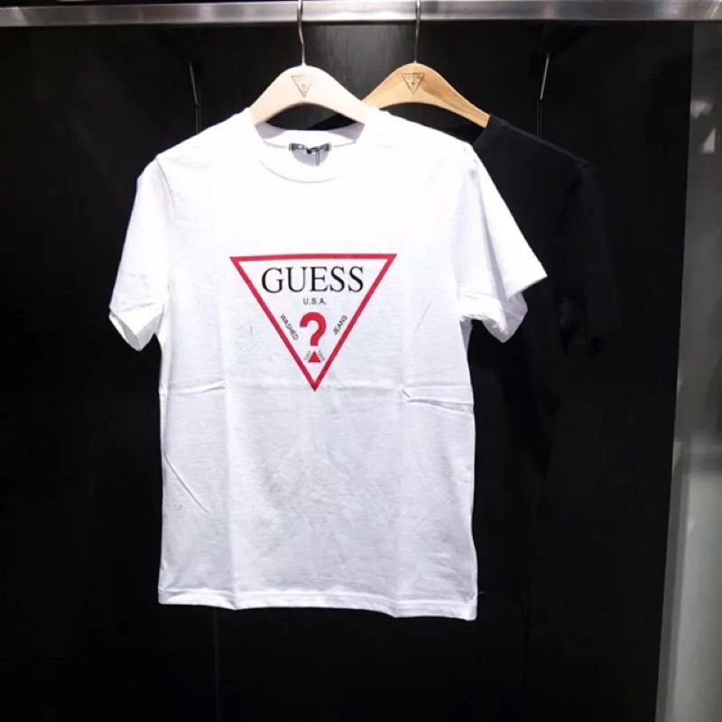 換季出清 韓國guess經典倒三角情侶t恤 蝦皮購物
