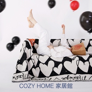 「COZY HOME」️ 沙發巾 沙發毯 北歐黑白沙發墊 裝飾毯 防塵全包沙發罩 懶人毯 牆壁掛毯 地墊 地毯 多功能毯