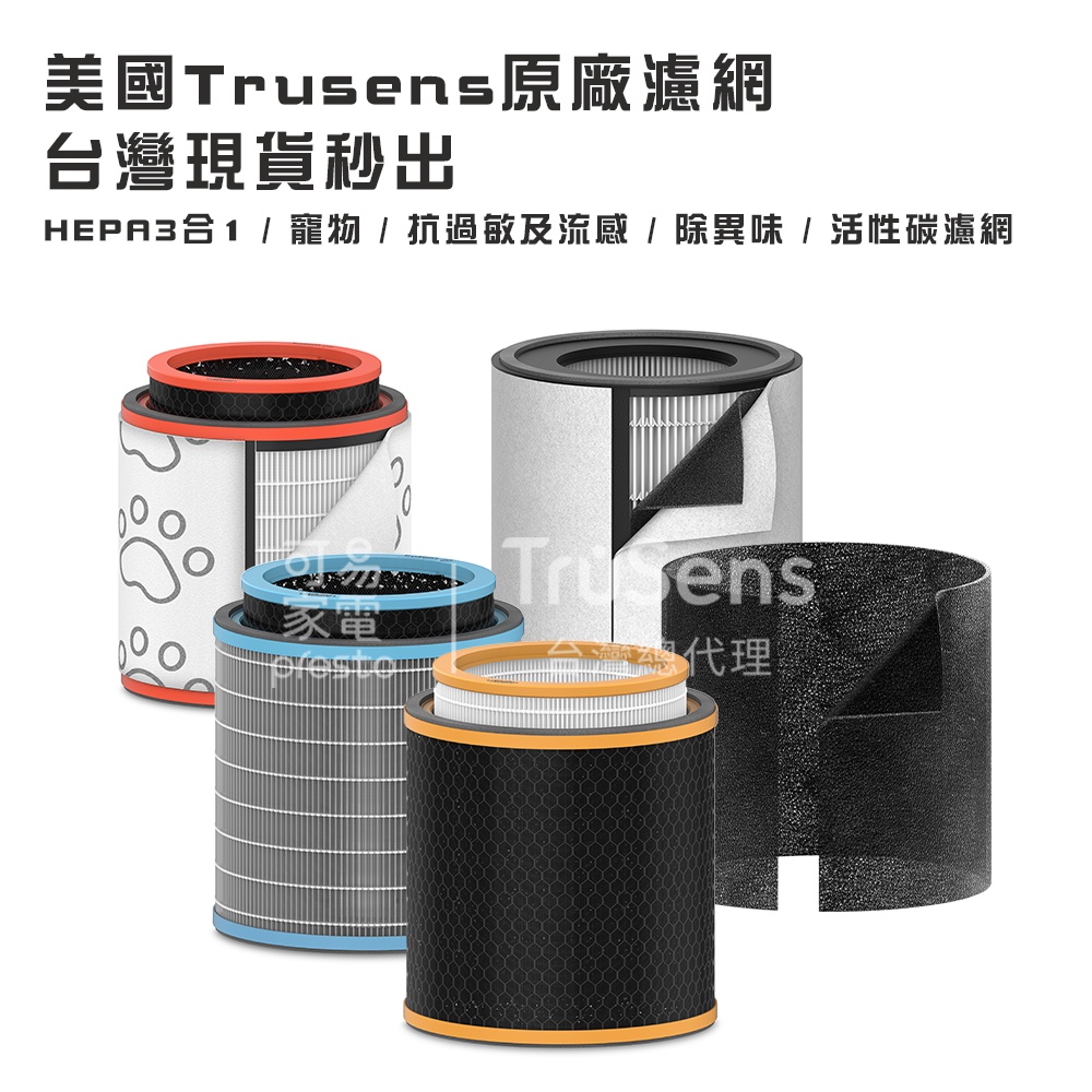 美國 Trusens-HEPA濾網 (適用Z3000) 三合一/抗過敏/抗異味/寵物/HEPA活性碳濾網 原廠總代理