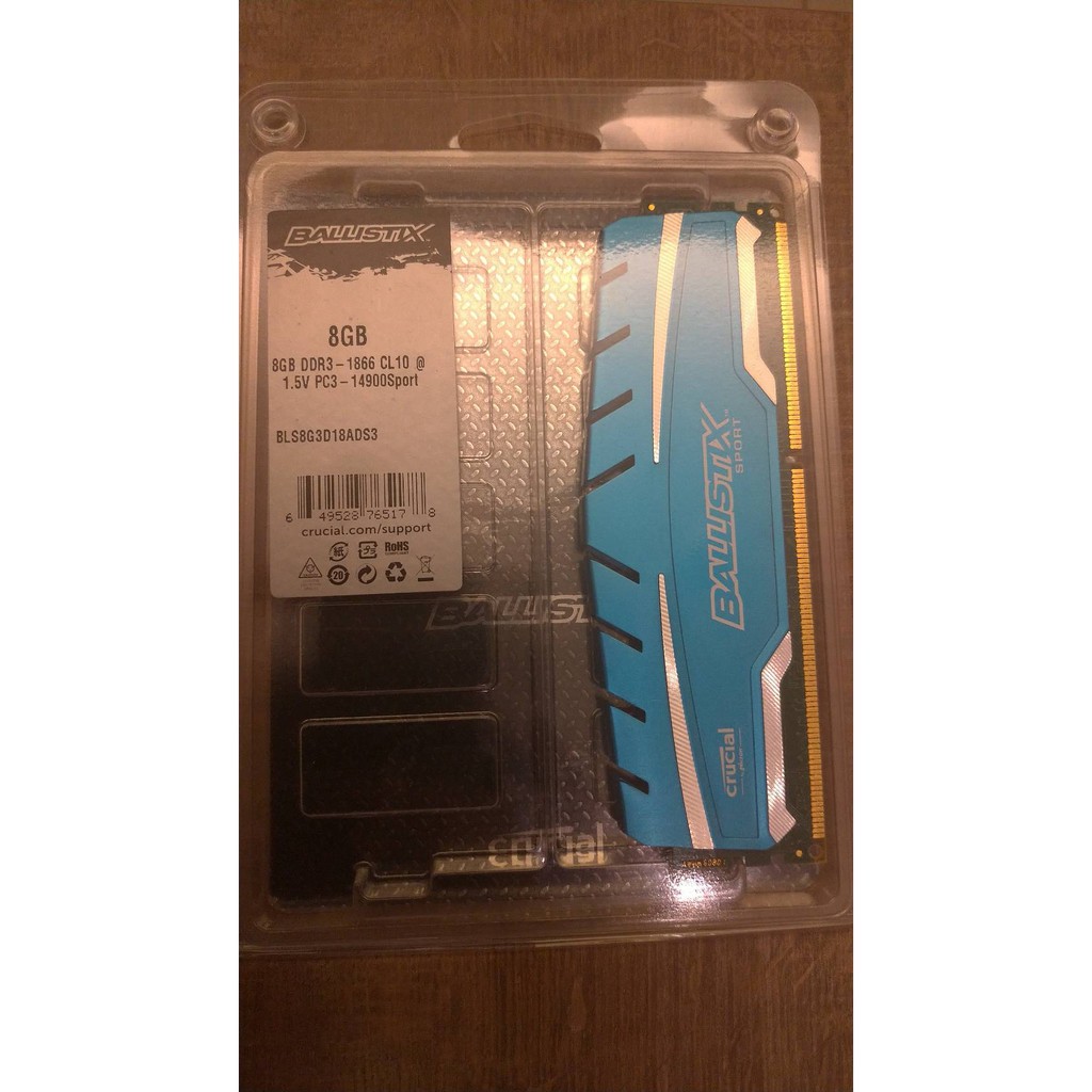 美光 BALLISTIX 8GB DDR3-1866 含散熱片 (非DDR3-1600)