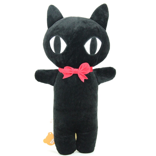 黑貓長身枕黑貓娃娃黑貓玩偶貓咪填充玩具【台灣現貨、快速出貨】