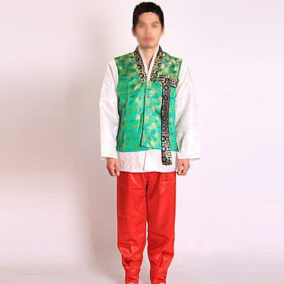 🌹手舞足蹈舞蹈用品🌹韓國表演服裝/傳統朝鮮男士韓服-綠色/購買價$900元/出租價$400元