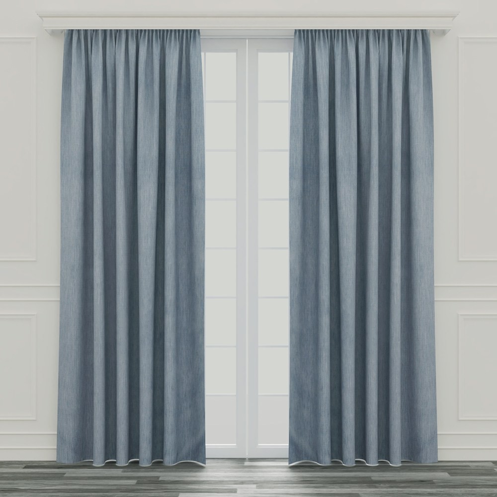 特力屋 可水洗塗層遮光窗簾 藍色 200x165cm