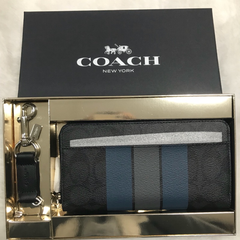 Coach 情人節首選 經典  F55484 LOGO 壓花  購物包 手拿包 萬用 男長夾 名片夾 鑰匙圈 禮物盒