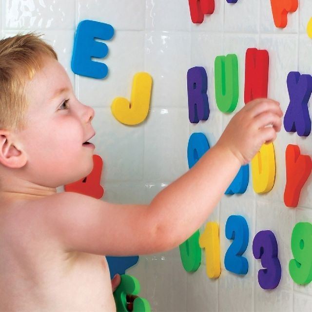 二手 美國munchkin 字母數字洗澡玩具學習組