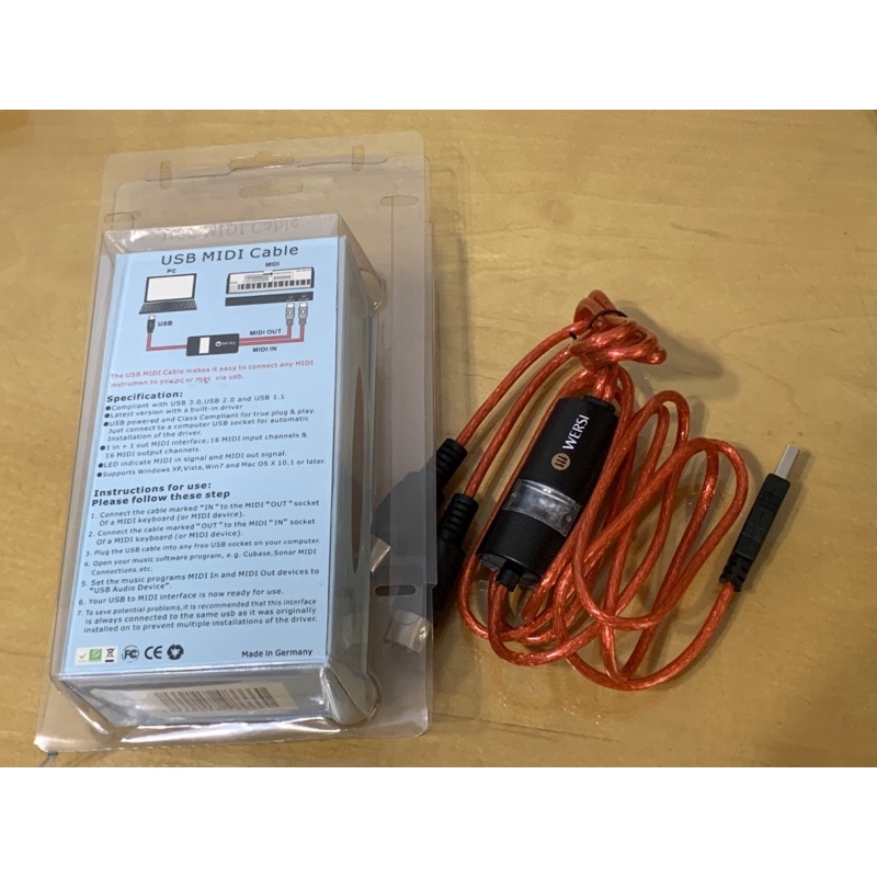 Wersi USB MIDI Cable 線