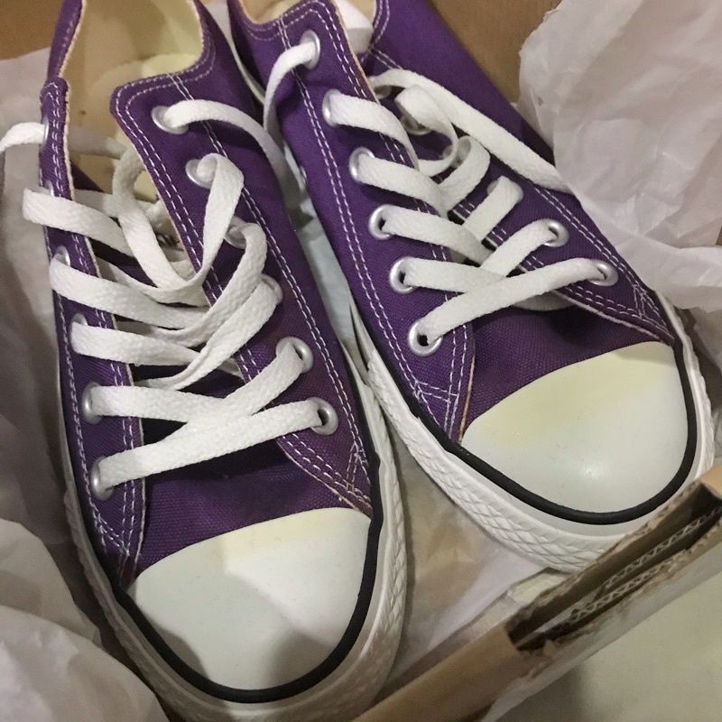 二手全新瑕疵Converse 38號紫色帆布鞋 all star布鞋24.5cm