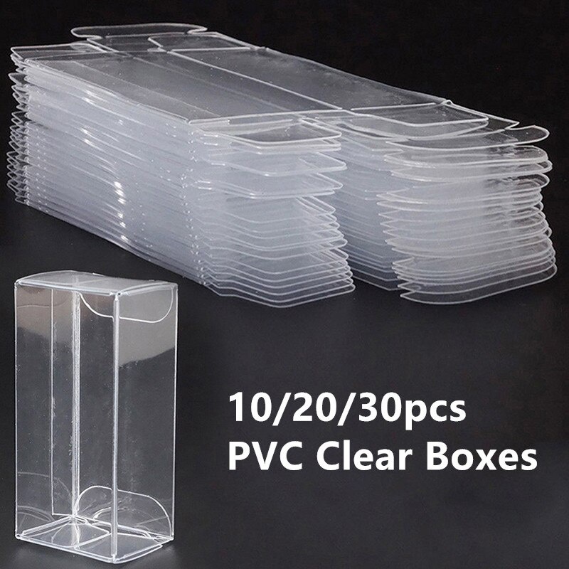 Possbay 10/20/30/50 件 PVC 透明展示盒玩具車模型防塵收納盒塑料保護容器配件